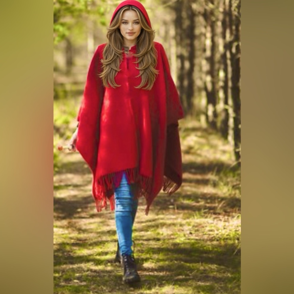 ❤️ J. Crew - Vibrant Red Poncho